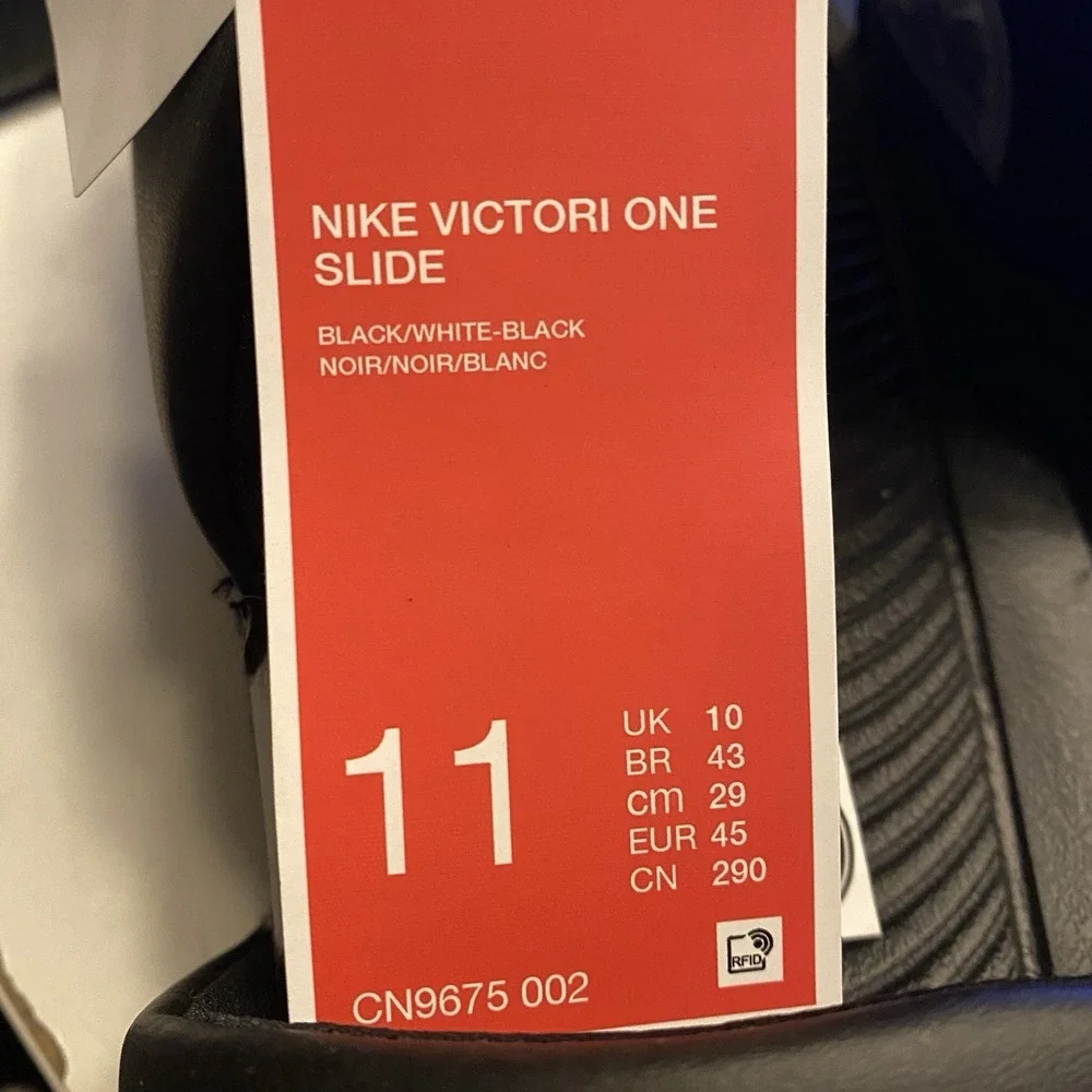 Nike Victori One Slide Sandals Mens Size 11 Black Comfort Slip On CN9675-002 NEW